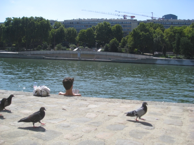 sunbathing by the Seine