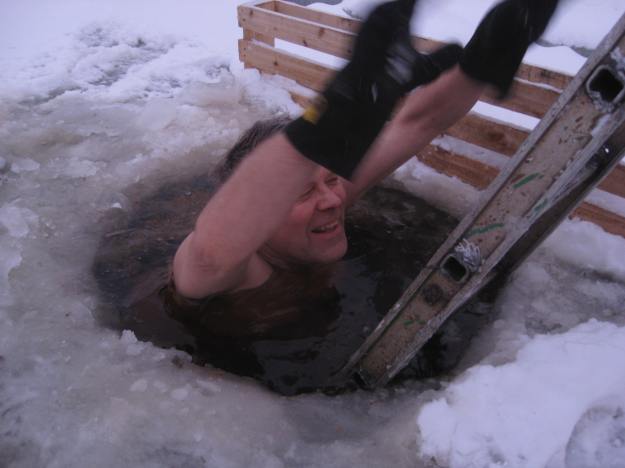 swimming in the ice 