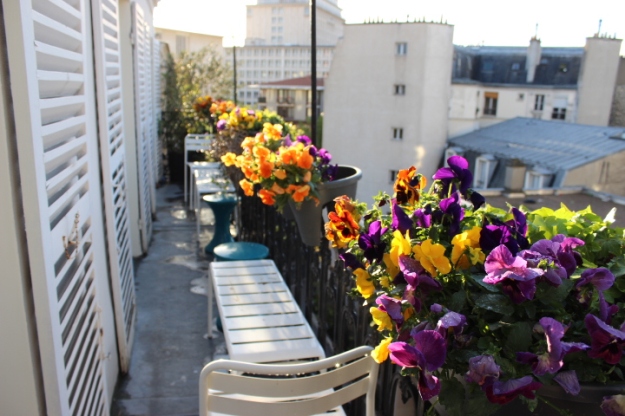Parisian balcony in spring