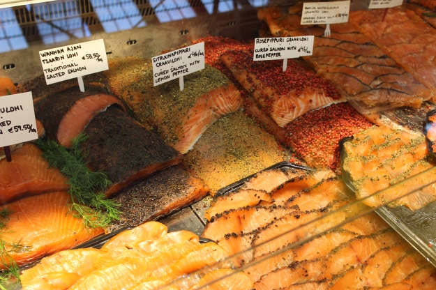 Salmon with different flavors at Fish Shop Marja Nätti. My paradise!!