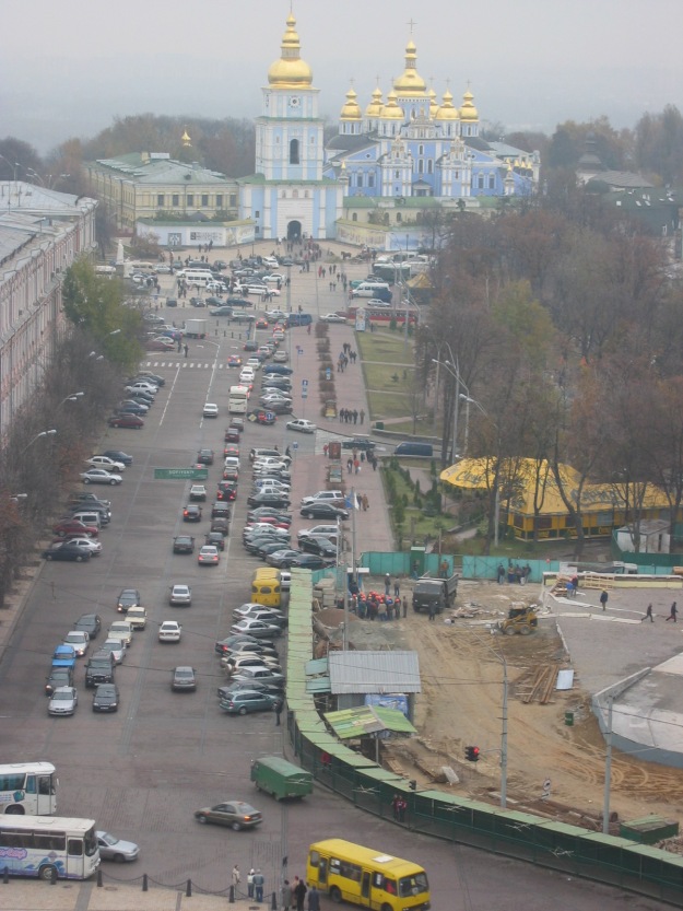 Orthodox churches dominate the street view in Kiev.